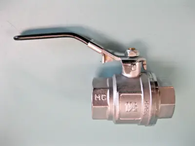 NEW 1-1/2" FNPT 600 WOG Chrome Plated Brass Locking 2-Way Manual Ball Valve G13