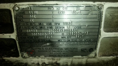 US Motors 75HP; 1190RPM; 460V; Frame: 445UD E098B/Z12Z284R008R-1