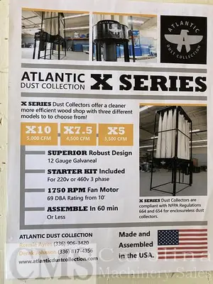 USED ATLANTIC DUST COLLECTION X SERIES DUST COLLECTORS