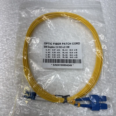 ** New Fibre Optic Patch Cod SM Duplex 2.0 LC-LC 3 M(Lot Of 5) &Warranty#