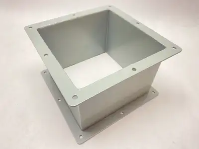 USED HOFFMAN NVENT NIPPLE FEED-THROUGH WIREWAY 8" X 8" X 6" GRAY MILD STEEL