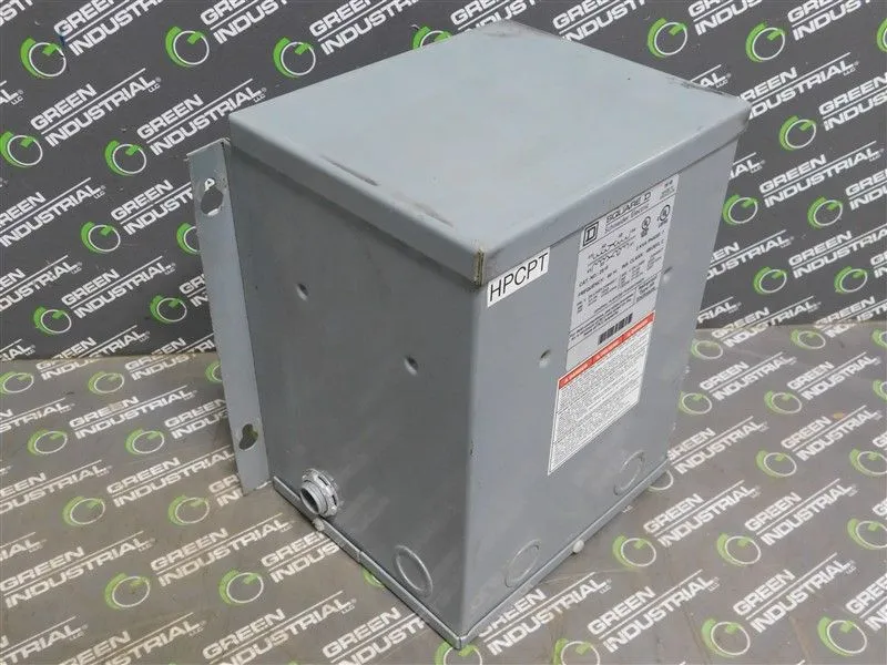 2Kva Square D 2S1F Transformer 240/480 PRI  120/240 Sec 1Ph 60Hz 180°C Ins Used