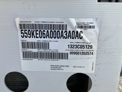 Used BRYANT 559KE06A000A3A0AC, 5 TON Air Conditioning Equipment Michigan US | Miedema Asset Management Group #1330111
