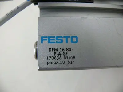 USED FESTO DFM-16-80-P-A-GF PNEUMATIC GUIDED AIR CYLINDER
