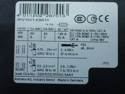 NEW SIEMENS 3RV10314BA10