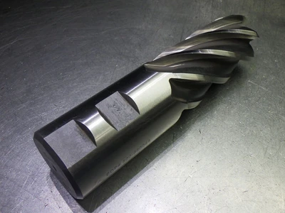 PCT 2" 6 Flute M42 Cobalt CR HSS Endmill 2" Shank .5" R T22200050 (LOC2095A)