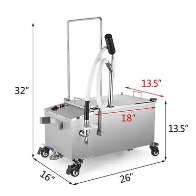 40L Oil Filter Oil Filtration System Cart Filtering Machine 80LBS Fryer Filter