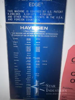 Used 1999 HAYSSEN EDGE 12-16 HR Bagger Only Vertical Form & Fill California US | Star Industries #1254485