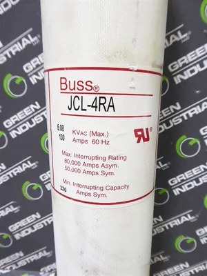 Cooper Bussmann JCL-4RA Current Limiting Fuse 5.08 KVAC Max. 130 Amps 60Hz Used