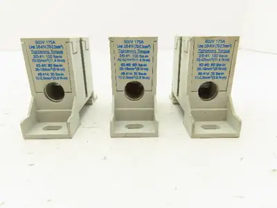 Ferraz Shawmut FSPDB1C Power Distribution Block 600V 175A Line 2/0-#14 Lot of 3