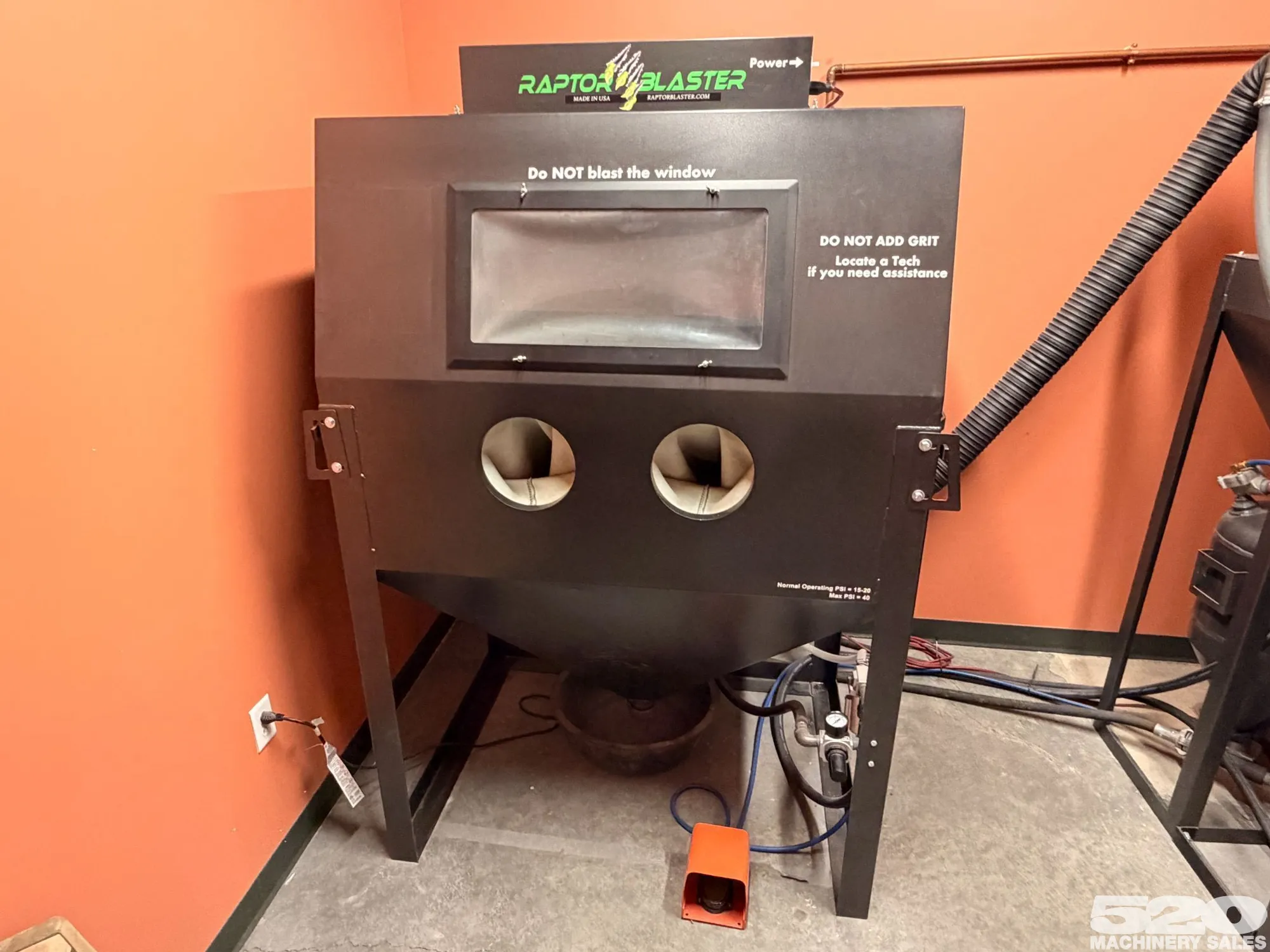 2025 Raptor Blaster RB5446 Abrasive Media Blasting Cabinet W/ Raptor Blaster RB900DP Direct Pressure Blast System