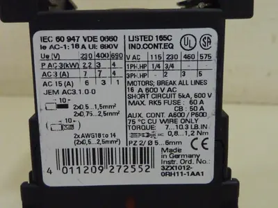 USED SIEMENS 3RT1015-1BB42
