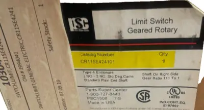 NEW PSC/GENERAL ELECTRIC CR115E424101 ROTARY GEARED LIMIT SWITCH