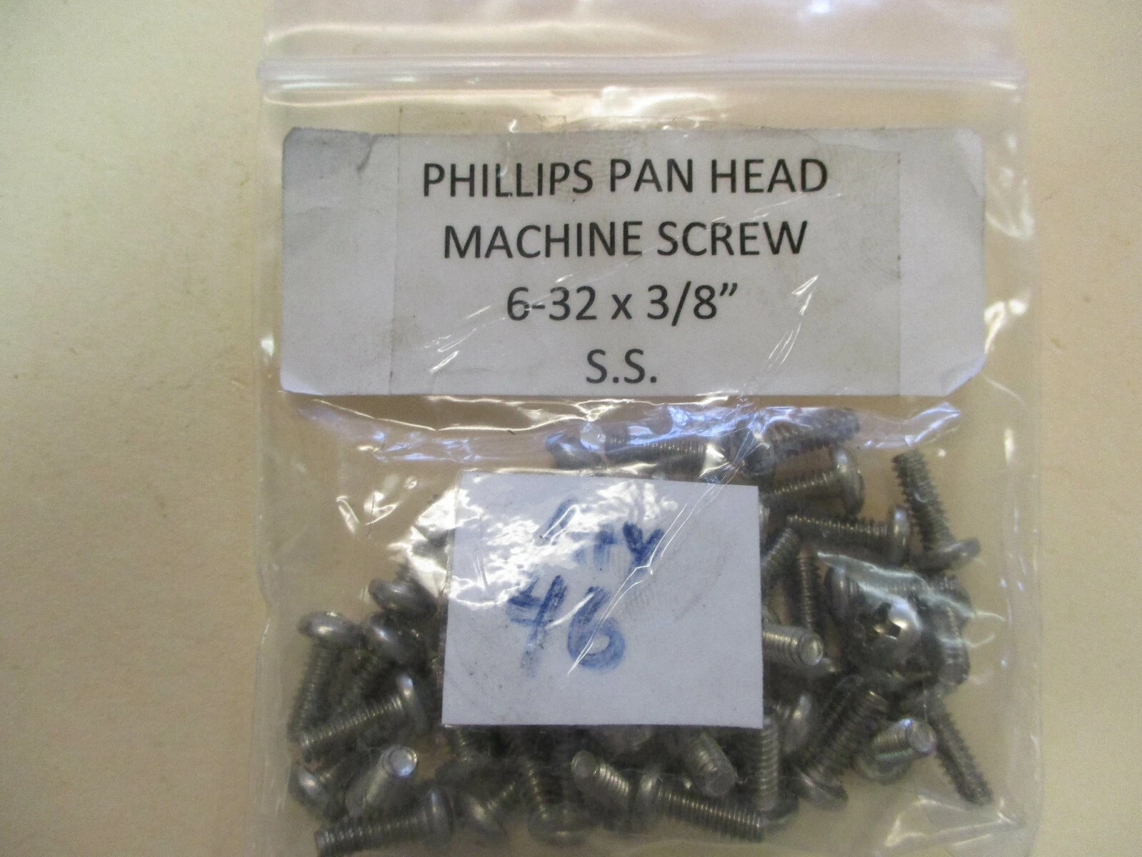 New Phillips 6-32X3/8" Stainless Steel Pan Head Machine Screws (QTY 46)