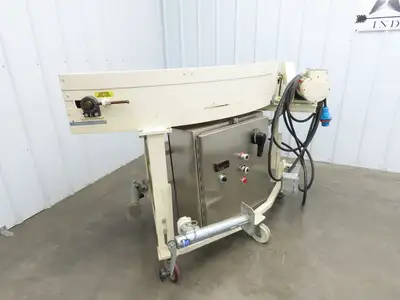 Jantec PTM 90 Deg Curve Portable Conveyor 16" Belt 480V 3PH Variable Speed 45FPM