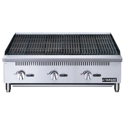 New | in-Stock Dukers New Dukers DCCB36 36 in. W Countertop Charbroiler Chargrill Grill 105,000 BTU Broilers Illinois US | Falcon Restaurant Supply #1376310