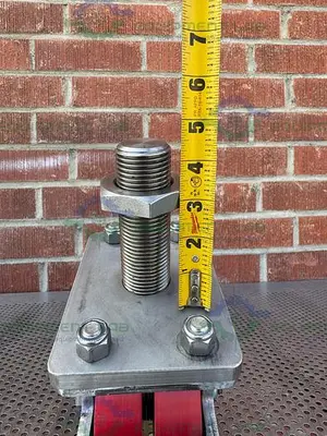 USED ALBION DUAL TECH 5" INDUSTRIAL CASTER W/ THREADED FITTING, 6" X 4.5" PLATFORM