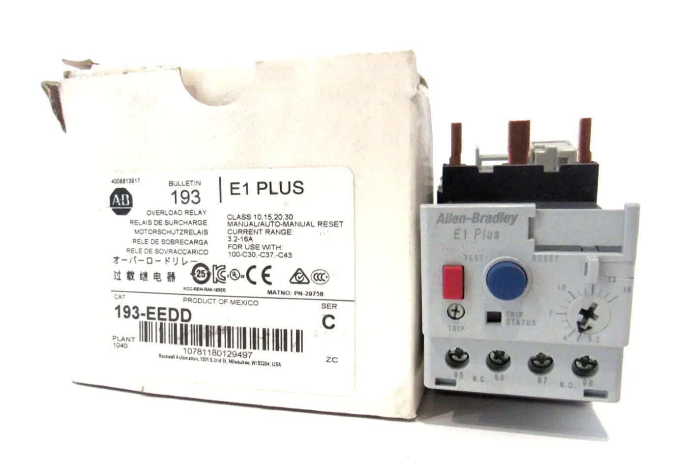 ALLEN BRADLEY 193-EEDD OVERLOAD RELAY SER.C 193EEDD NEW SURPLUS