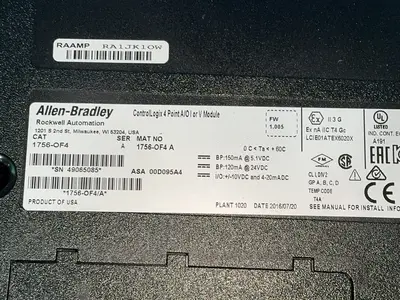 Used ALLENBRADLEY 1756OF4 PLC Input & Output Ohio US | HGR 24 #1286766