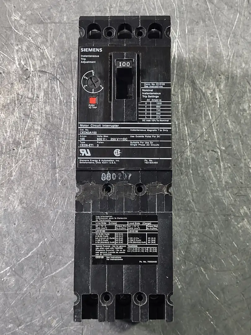 New | in-Stock SIEMENS CED63A100 Switchgears British Columbia CA | Lenmark #244667