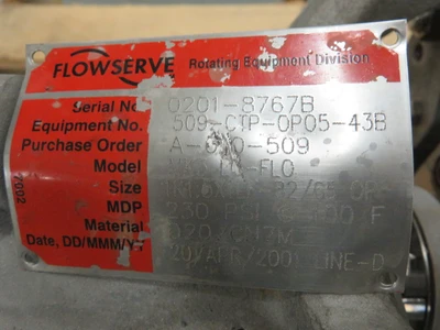 Durco Low Flow pump model MK3 STD size 1K1.5x1LF-82/65OP