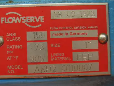 Hytork 131 Pneumatic Spring/Air Actuator 1" Flanged AKH2 Ball Valve FEP Lined