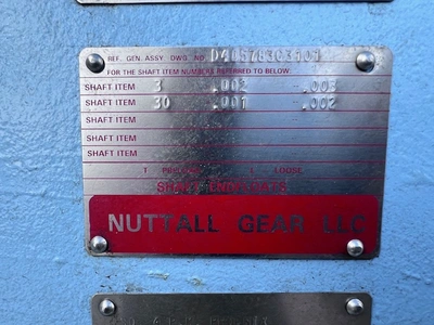 1000 HP Nuttall Gear Catalog S16 Ratio 4.444 Gear Reducer New Storeroom Spare