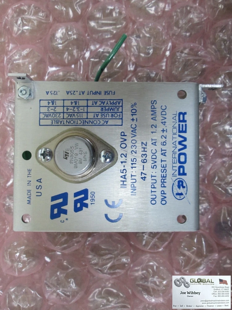 International Power IHA5-1.2/Ovp 115/230 VAC To 5 Vdc At 1.2 Amp Power Supply