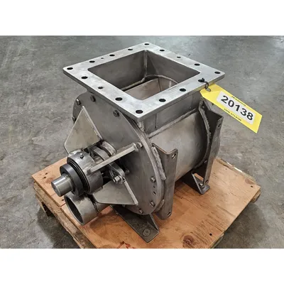 Used 8" Sq. Young Industries Stainless Steel Rotary Valve Blow-through [No Drive