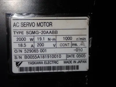 Used YASKAWA SGMG20AABB Servo Motors | HGR 24 #730854