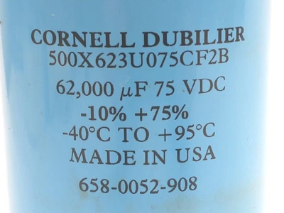 Used Cornell Dubilier 500X623U075CF2B Capacitors Michigan US | Maverick Industrial Sales #1395015