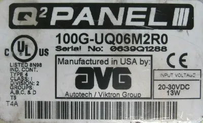 REFURBISHED UTICOR 100G-UQ06M2R0 Q2 PANEL III OPERATOR INTERFACE 100GUQ06M2R0