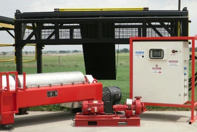(3) RC Solids 21 x 83 drilling mud decanters, Duplex SS.
