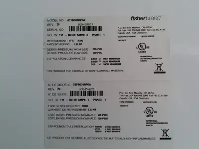 Fisherbrand Isotemp GTFBG30RPGA +4C Laboratory Refrigerator 27Cf (2021) TESTED