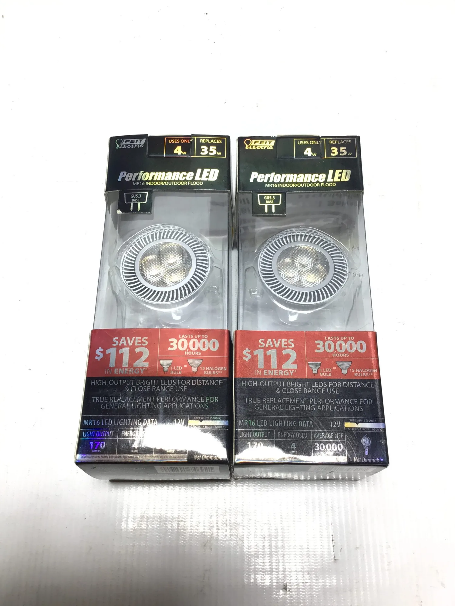 Feit MR16 Indoor/Outdoor 4W-35W 12V LED Flood Light (Lot of 2)
