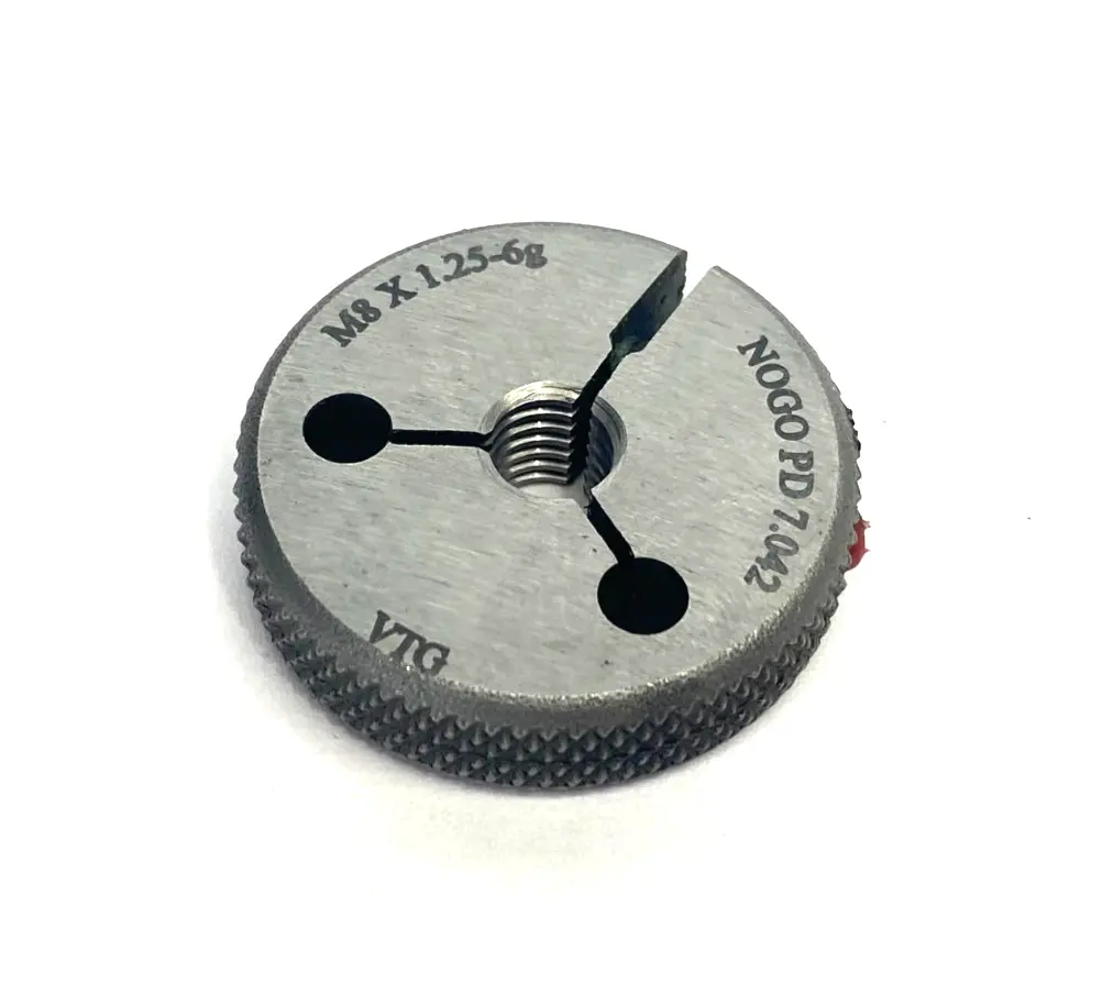 USED VERMONT GAGE THREADED RING GAUGE M8X1.25-6G NOGO PD 7.042