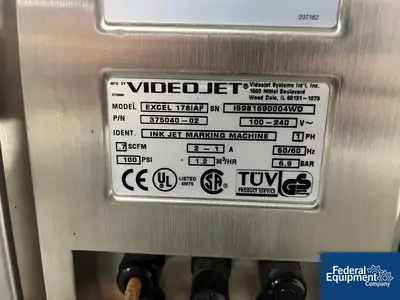 USED Videojet VideoJet Ink Jet Coder, Model Excel 178iAF