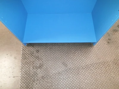 4 shelf- 3- non-movable shelves   Custom Blue Design Storage Unit, 34"x16"x 80"