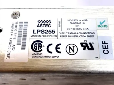 USED ASTEC 24V 10.4A 250W AC-DC POWER SUPPLY