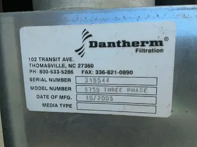 Used 2003 DANTHERM 5750 THREE PHASE Dust Collectors Ohio US | HGR 24 #1413195