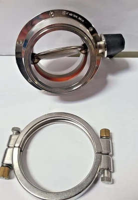 304L 4" AISI 384/11 MANUAL 2 POSITION BUTTERFLY VALVE Stainless Steel