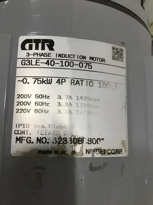 USED GTR MOTOR G3LE-40-100-075