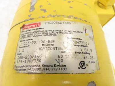 Doerr LR22132 Crane Duty Gear Motor w/Brake 15:1/115rpm 1/2Hp 230/460V D56CFC