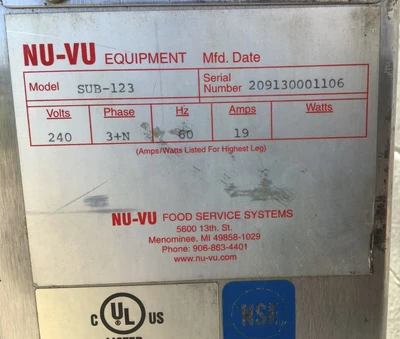 152-0307 Nu-Vu OP-2LFM Electric Convection Oven & Proofer