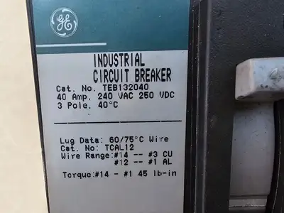 Used GENERAL ELECTRIC TEB132040WL Switchgears British Columbia CA | Lenmark #1432542