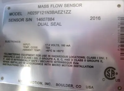 NEW Micro Motion H025F121N3BAEZ1ZZ