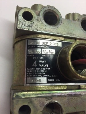 USED SKINNER VALVE V933DEF2075