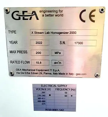 USED GEA PROCESS ENGINEERING X STREAM L
