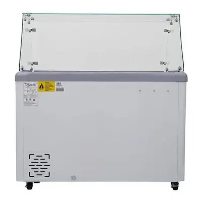 50″ Nine Pan Gelato Dipping Cabinet with Flat Sneeze Guard and Pans