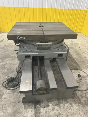 50" X 60" CINCINNATI BICKFORD CROSS SLIDING ROTARTY T-SLOT  MOTORIZED MILL TABLE: STOCK #22529
